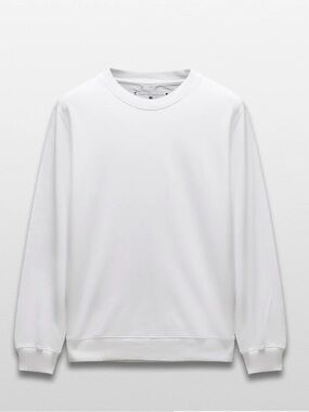 Reigning Champ White Men's Crewneck Terry Cotton Sweatshirt